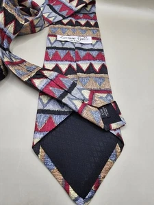 Luciano Gatti Men's Necktie Geometric Abstract Silk Made In Italy 58 x 3.75 in - Picture 1 of 4