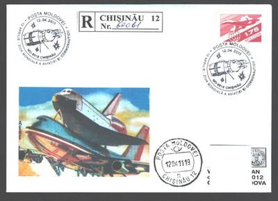 Moldavia Space 2011 Día Mundial de la Aviación y Cosmonáutica matasellos Foto 1 de 2