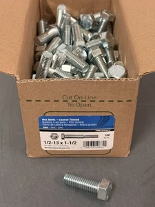 10 libras Hillman 1/2"-13 x 11/2" acero galvanizado rosca gruesa pernos hexagonales 661388 - Imagen 1 de 7