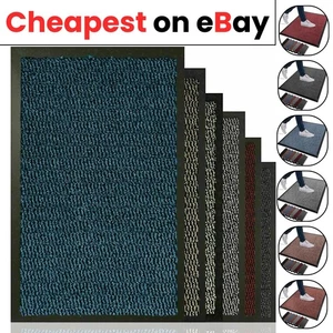 Heavy Duty Rubber Barrier Long Hallway Runner Non Slip Waterproof Door Floor Mat - Picture 1 of 17