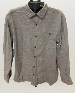 Mens XXL Wolverine Gray Shirt Cotton Flannel Stretch Button-Up Long Sleeves - Picture 1 of 8