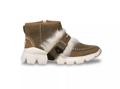BOTAS UGG FLUFF PUNK al tobillo MUJER GAMUZA CASTAÑO EE. UU. 6/UK 4/EU 37/JP 23 ¡NUEVAS EN CAJA!! Foto 1 de 4