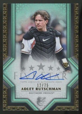 2023 Topps Five Star Adley Rutschman RC Aqua Auto /75 #FSA-ARUS - Image 1 of 2