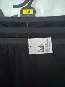 M&S COLLECTION 3 Pack Cotton Rich Full Briefs Black Size 16 BNWT Marks & Spencer - Picture 1 of 5