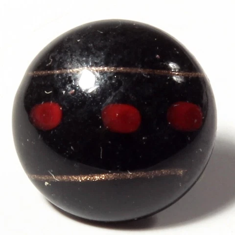 Antique Czech red satin floral aventurine rosette shank art glass button14mm Cover