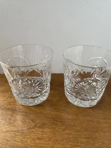 2 American Brilliant ABP CRYSTAL Tumblers Lowball 6oz Wheel Fan - Picture 1 of 17