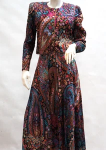 Vintage 80s Paisley Jacket and Skirt Set by Linda Hutley For Jeffrey & Dara - Picture 1 of 9