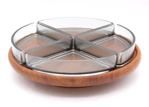 Digsmed Denmark Lazy Susan Drehteller Serviertablett Teakholz Vintage Ø 23 cm - Bild 1 von 4