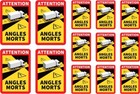 13tlg. Angles Morts toter Winkel Aufkleber Set 1:14 Modellbau RC selbstklebend