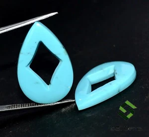 Natural Sleeping Beauty Turquoise Fancy Shape Pair 23x15 mm Loose Gemstones - Picture 1 of 5