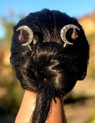 Moon Hair Sticks Crescent Gem Festival Аксессуар для Косплея - Средневековый Металл - Изображение 1 из 4