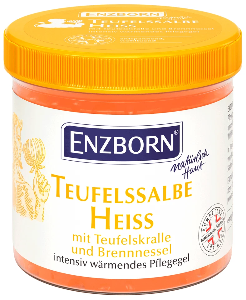 Enzborn® Teufelssalbe Heiß 200ml, wärmendes Pflegegel, Massage, Teufelskralle