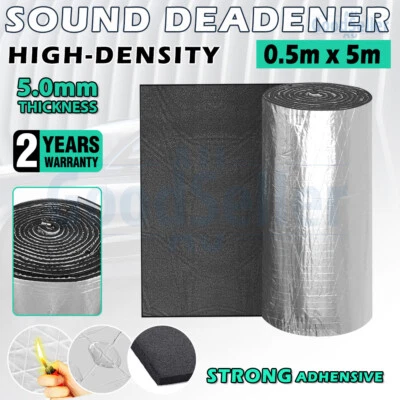 Sound Deadener Heat Proof Insulation Noise Proofing self-adhesive Foam 5Mx0.5M - image 1 of 4