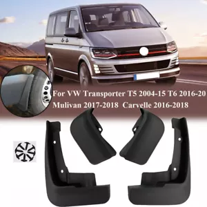 4tlg für VW Transporter T5 T-6 Caravelle Multivan Schmutzfänger Spritzschutz ABS - Picture 1 of 8