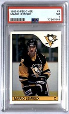 1985-86 O-Pee-Chee Mario Lemieux Rookie #9 PSA 7