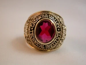 super schöner College Highschool - Ring massiv Gelbgold - Bild 1 von 5