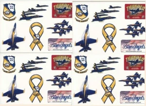 Lot of 4 Sticker Sheets of 6 Blue Angels Military Decals Fat Albert Thunder - Picture 1 of 2