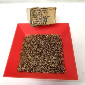 4.65 oz Vintage #20 X 3/8" Brass Escutcheon Pins Dome Head Brad Nails 1/32" Dia. - Picture 1 of 4