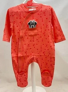 Disney baby  grenouillère tissu orange motifs Mickey Mouse tête bébé 3 mois - Picture 1 of 2