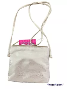 Bags By Pinky Crossbody Bag Purse Faux Leather Reptile Snake Print Gold NWT - Picture 1 of 4