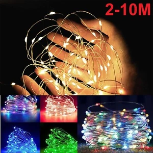 Battery Powered Copper Wire String Lights Fairy Lights Xmas Wedding Party Lamp - Picture 1 of 27