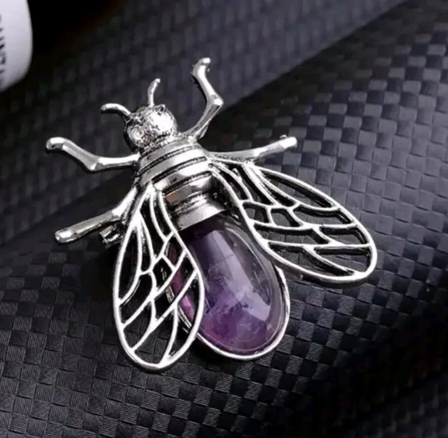 Broche alfiler abeja púrpura joyería de moda NUEVO envío gratuito 1,5 pulgadas Foto 1 de 1