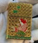 New Zippo oil Lighter Gold fish with box
