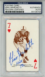 Gino Marchetti Autographed 1963 Stancraft 7 of Hearts HOF PSA Slab 43575 - Picture 1 of 2