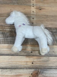 Peluche Douglas Coccola Giocattolo Pax L'Unicorno 10" Fiori Bianchi Pelliccia Ma Cavallo di Peluche - Foto 1 di 7