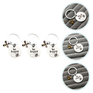  3 Pcs Key Chain Inspirational Keychains Gifts for Car Bee Design Pendant