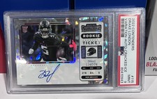 2022 Contenders Drake London Rookie Ticket Cracked Ice Variation Auto /22 PSA 9