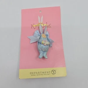 🐰 NEW Dept 56 Patience Brewster EASTER Blue Rabbit Bunny Mini Krinkles Pin - Picture 1 of 1