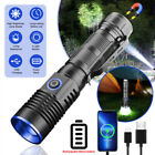 2000000LM LED Tactical Flashlight Zoomable Super Bright Torch USB Rechargeable