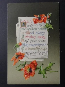 Embossed Poppies Postcard: As Year By Year Taken Hence.....- Donation to R.B.L. - Picture 1 of 2