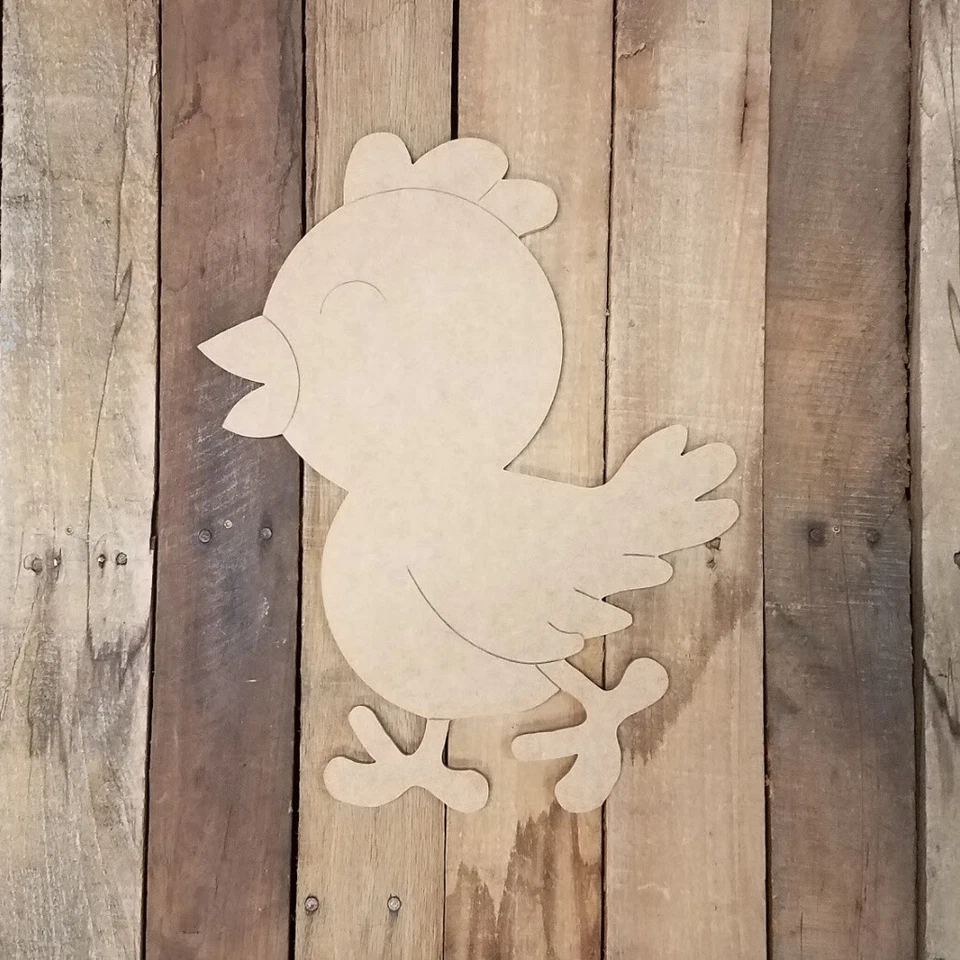 Barnyard Hen Walking Cutout DIY Art Craft Shape Chicken Wooden Paint by Line - Image 1 of 1