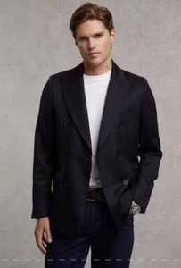 Blazer Holland Cooper Doble Pecho 44 Azul Marino Baratheon Pico Solapa - Imagen 1 de 12