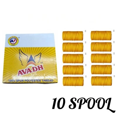 Avadh Spun Polyester TURMERIC YELLOW Thread suitable for all types of sewing - Image 1 of 3