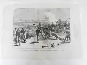 ARTILLERIE DU MONT VALERIEN GRAVURE originale la GUERRE et la COMMUNE 1870 1871 - Bild 1 von 2