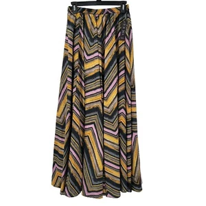 Mix Nouveau Women's Medium Flared Maxi Boho Geometric Elastic Waist Skirt NWT - Picture 1 of 5