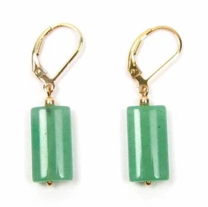 Natural Green Jade Lever Back Earrings 14K Gold, Gold Filled Or Sterling Silver - Picture 1 of 2