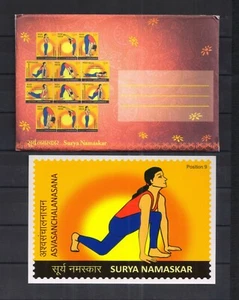 INDIA 2016 Surya Namaskar Yoga set of 12 Picture Postcards - Picture 1 of 4