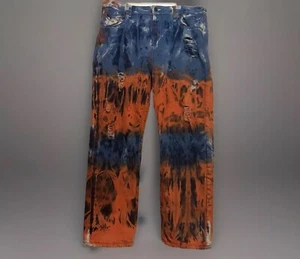 Elite Premium Denim Jeans Men’s 42 X 42 Blue Orange 100% Cotton Designer Brand - Picture 1 of 21