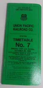 Union Pacific Railroad horario #7 29 de octubre de 1989 - Imagen 1 de 1