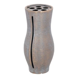 Stilvolle Grabvase aus Bronze Blumenvase Friedhofsvase Grabschmuck - Picture 1 of 1