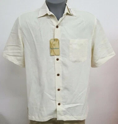 Camisa para hombre Roundtree Yorke Caribbean Off White Leaf bordada S/S M nueva con etiquetas $69,50 Foto 1 de 3