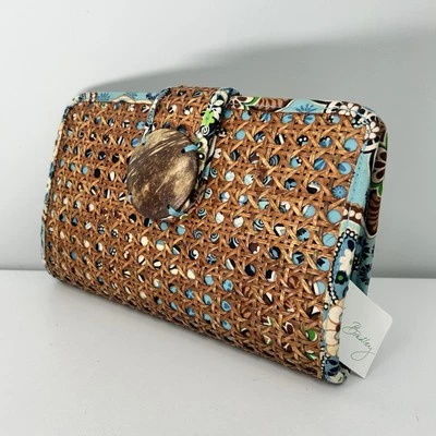 NUEVO Bolso sin asas Vera Bradley Tiki Floral Bali Azul Tejido a presión Verano con etiqueta Foto 1 de 4