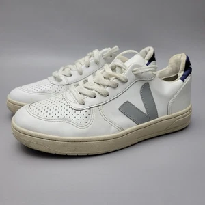 Veja V-10 Weiß Grau Low Top Sneaker Damen Größe US 7 EUR 38 Beschreibung lesen - Bild 1 von 15