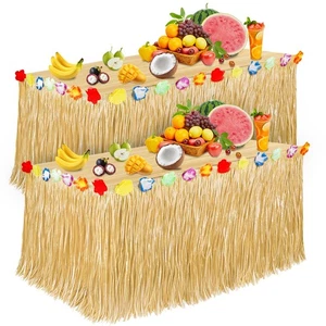Luau Party Decorations, Grass Table Skirt for Tropical Hawaiian Party Decorat... - Picture 1 of 6