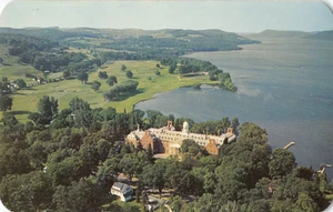 Cooperstown, New York Otesaga Hotel aerial view postcard vtg. - Picture 1 of 2