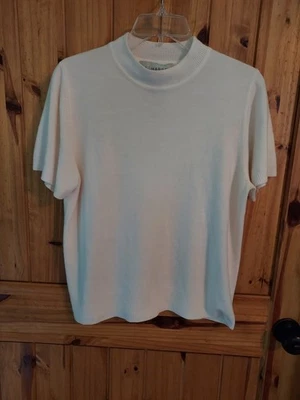 Suéter para mujer Sag Harbor marfil S/S cuello alto falso L Foto 1 de 2